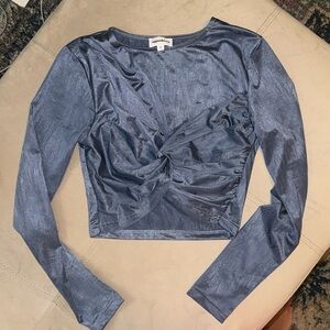 Bought off Revolve - Superdown Blue Crop Top Long Sleeve